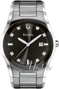 Bulova Herrklocka 96D104 Diamond Svart/Stål Ø40 mm