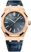 Audemars Piguet Herrklocka 15510OR.OO.D315CR.01 Royal Oak Blå/Läder