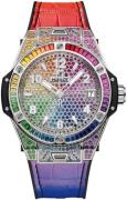 Hublot Damklocka 465.SX.9910.LR.0999 Big Bang 39Mm Vit/Gummi Ø39 mm