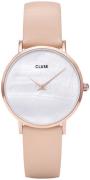 Cluse Damklocka CL30059 Minuit Vit/Läder Ø33 mm