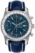 Breitling Herrklocka A24322121C1X1 Navitimer World Blå/Läder Ø46 mm