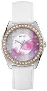 Guess Damklocka GW0240L1 Fleurette Vit/Läder Ø40 mm