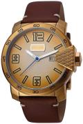 Just Cavalli Herrklocka JC1G015L0055 Rock Gulguldstonad/Läder Ø46 mm