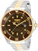 Invicta Herrklocka 35728 Pro Diver Brun/Gulguldtonat stål Ø47 mm