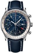 Breitling Herrklocka A24322121C2X2 Navitimer Gmt Blå/Läder Ø46 mm