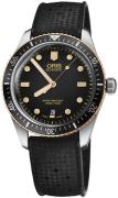 Oris Herrklocka 01 733 7707 4354-07 4 20 18 Diving Svart/Gummi Ø40 mm