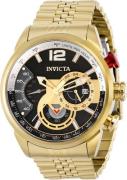 Invicta Herrklocka 39666 Aviator Svart/Gulguldtonat stål Ø46 mm