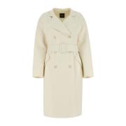 Theory Belted Coats White, Dam