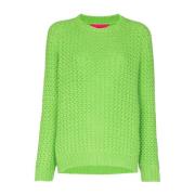 The Elder Statesman Round-neck Knitwear Green, Dam