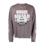 Rhude Dakar 91 LS Sweaters Gray, Herr