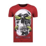 Local Fanatic Skull Snake Rhinestones - T-shirt Herrar Dödshuvudet - 6...