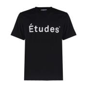 Études Vit Logotyp Tryck Bomull T-shirt Black, Herr