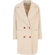 Alysi Double-Breasted Coats Beige, Dam