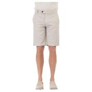 Eleventy Beige Bomull-Lin Bermuda Shorts Beige, Herr