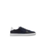 Moncler Marinblå och vita lädersneakers Blue, Herr