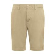 Boggi Milano Stretch Gabardine Kortbyxor Beige, Herr