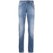 Dondup Faded Straight Leg Jeans Blue, Herr