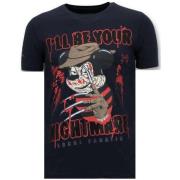 Local Fanatic Tuff Män T-shirt - Freddy Krueger - 11-6364B Blue, Herr