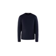 Moorer Lyxig Bouclé Crew-Neck Sweater Blue, Herr