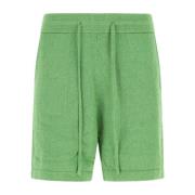 Nanushka Green Stretch Terry Tyg Bermuda Shorts Green, Herr