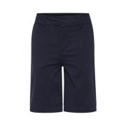 Part Two Avslappnade Bomullsblandade Shorts Blue, Dam