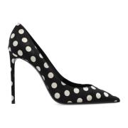 Saint Laurent Satinpumps med Pois Detalj Black, Dam