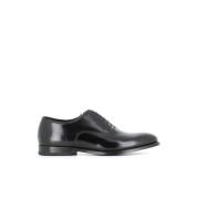 Doucal's Svarta Oxford Platta Skor Black, Herr