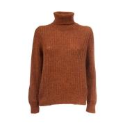 Gran Sasso Slim Fit Högkrage Tröja Brown, Dam