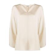 By Malene Birger Elegant Vaniljkräm Blus Beige, Dam