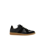 Maison Margiela Svarta Replica Läder Sneakers Black, Dam