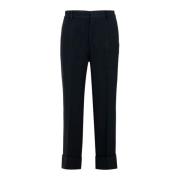 N21 Svarta Crop Byxor med Veck Black, Dam