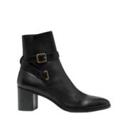 Saint Laurent Dorian 70mm Ankelboots med Spänne Black, Dam