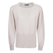 Fabiana Filippi Elegant Dune Side Slits Sweater Beige, Dam