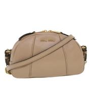 Miu Miu Pre-owned Pre-owned Läder axelremsvskor Brown, Dam