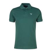 Barbour Tartan Pique Polo Shirt Green Gables-S Green, Herr