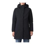 Save The Duck Logo Parka Jacka för Kvinnor Black, Dam