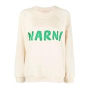 Marni Mysig Antique White Sweatshirt för Kvinnor Beige, Dam