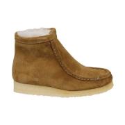 Clarks Beige Wallabee Hi Mocka Läderstövlar Beige, Dam