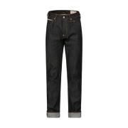 Evisu Mörk indigo vågbroderade skinny jeans Black, Herr