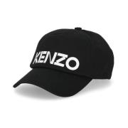 Kenzo Svart bomull baseballkeps för män Black, Herr