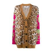 Msgm Cardigans Brown, Dam