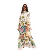 La DoubleJ Magnificent Placed Floral Dress White, Dam