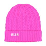 Msgm Fuchsia Ull Kashmir Mössa Pink, Dam