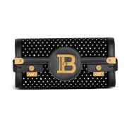 Balmain B-Buzz 23 sammet och kristallclutch Black, Dam