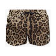 Dolce & Gabbana Badshorts med leopardtryck Brown, Herr