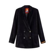 Scotch & Soda Dubbelknäppt Blazer Kappa Black, Dam