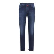 Kiton Slim-fit Bomullsbyxor Blue, Herr