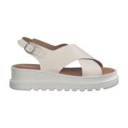 Tamaris Beige Läderplatta Sandaler för Kvinnor Beige, Dam