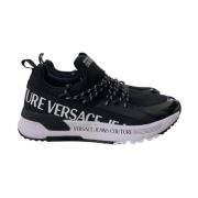 Versace Jeans Couture Svarta Logosneakers för Män Black, Herr