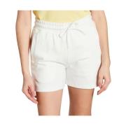 Colmar Bomullsfleece Shorts, Dam Rakt Skuren White, Dam